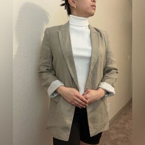 Zara Beige Linen Blazer